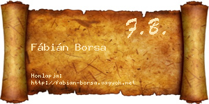 Fábián Borsa névjegykártya